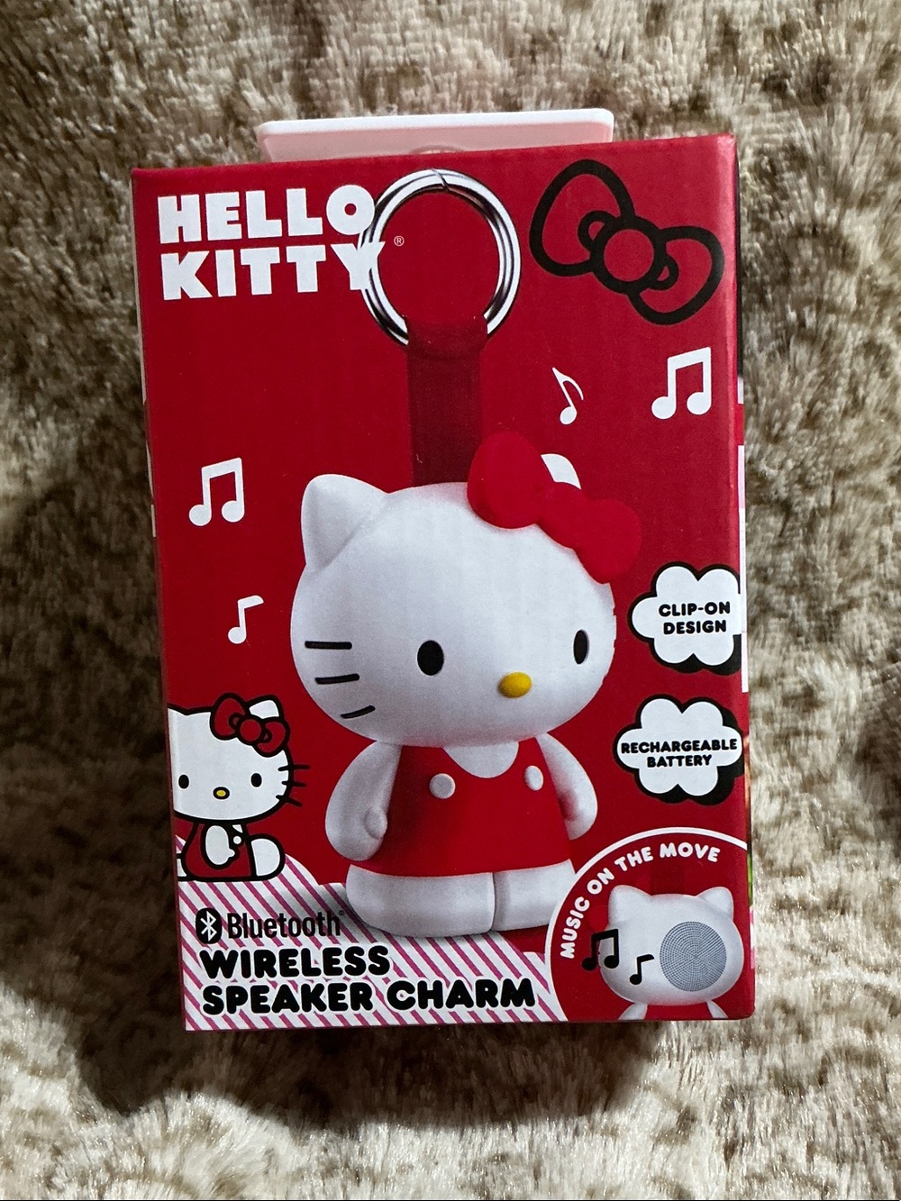 Hello Kitty Red and White Bluetooth Speaker Charm with Clip